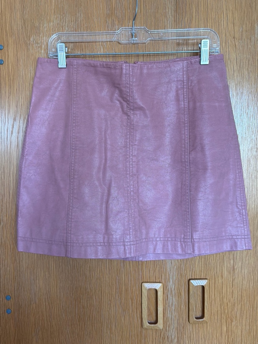Free People Faux Leather Mini Skirt - Mauve Pink